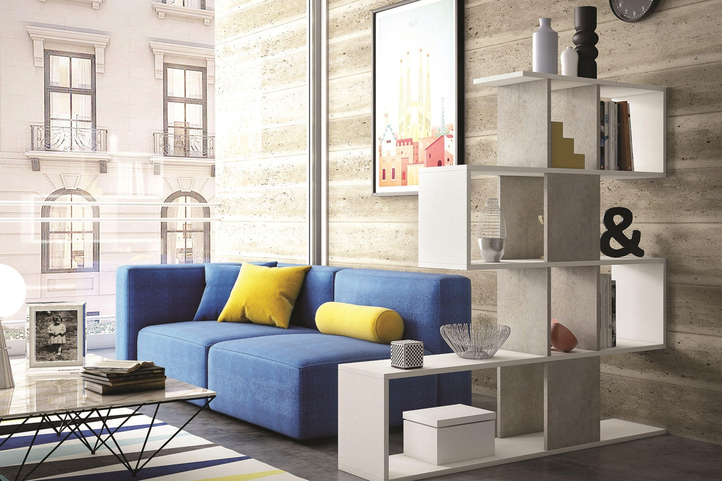 Time Bookcase Model KD-I20WO - Venini Furniture
