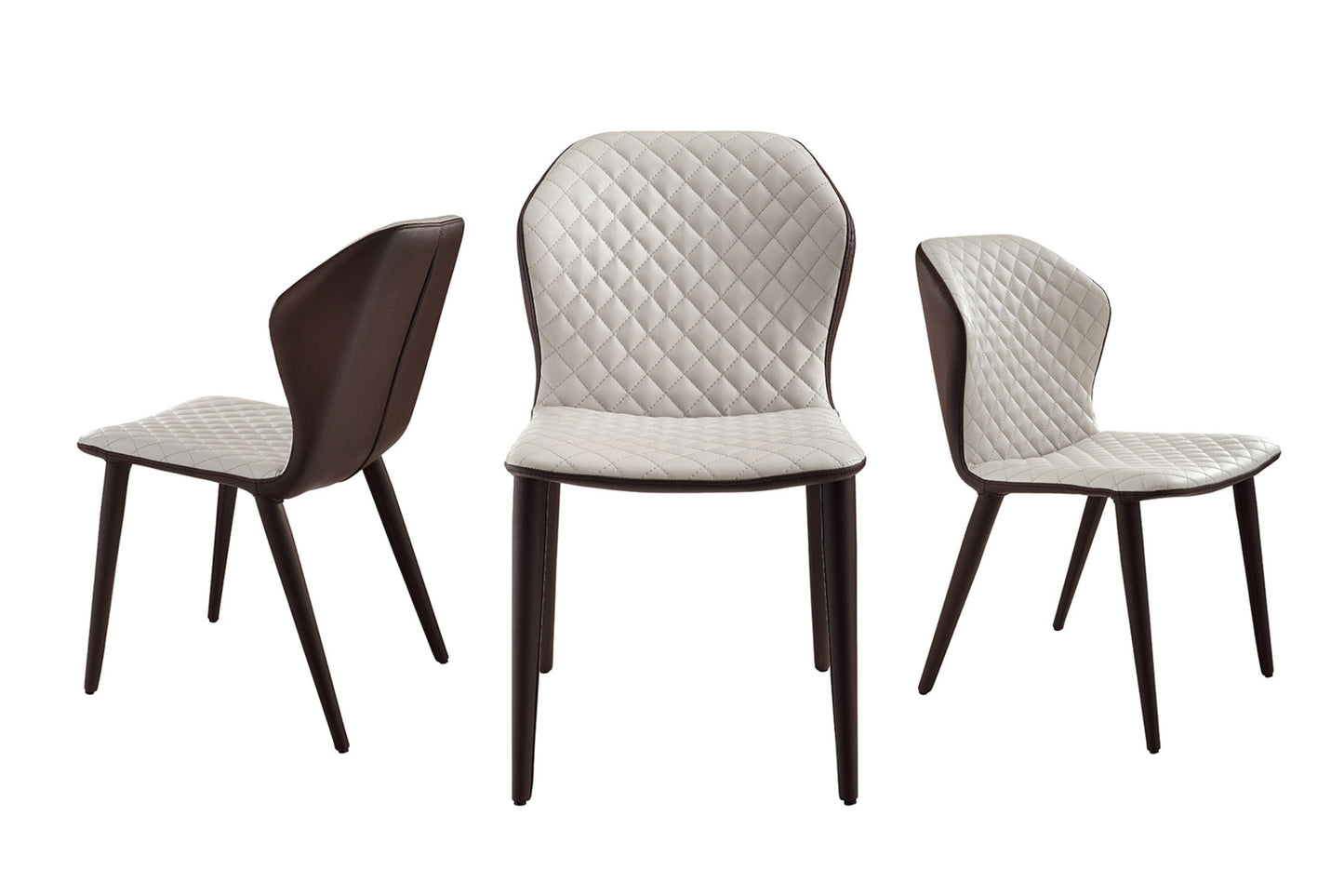 Olivia Dining Chair Beige Dark Brown Model TC-DC04 - Venini Furniture