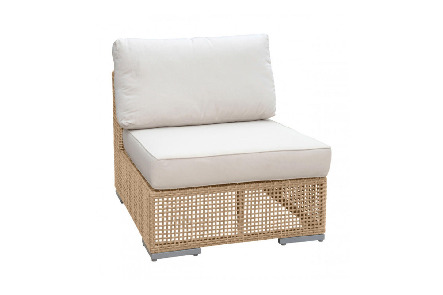 Austin Armless Chair w/off-white cushion SKU: PJO-3801-NAT-A - Venini Furniture