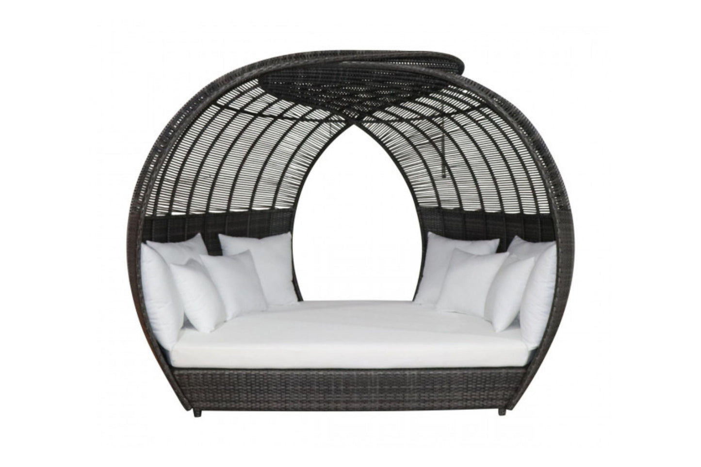 Banyan Daybed w/off-white cushion SKU: PJO-5001-GRY-DB - Venini Furniture