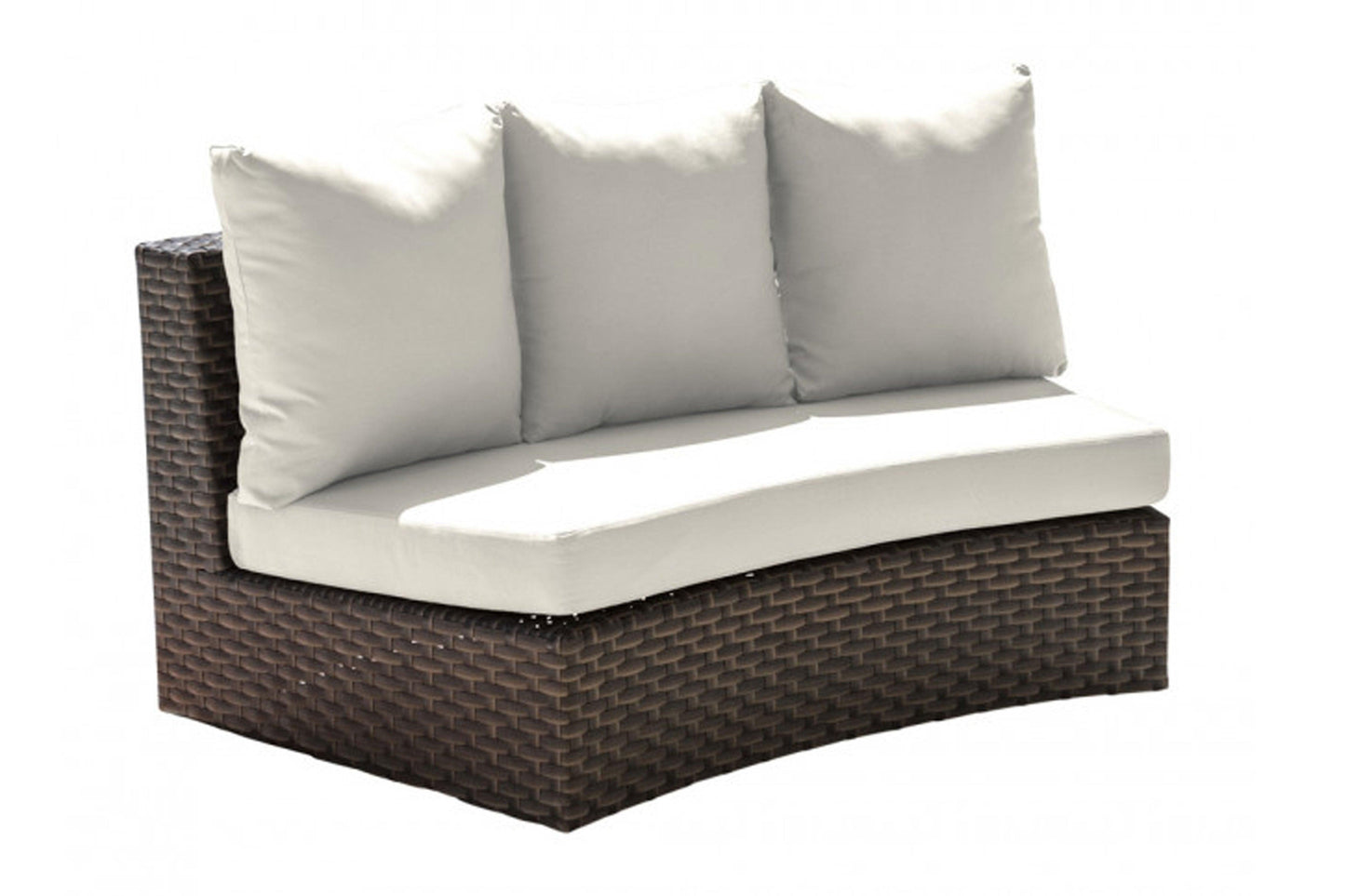 Big Sur Curved Loveseat w/off-white cushion - Venini Furniture