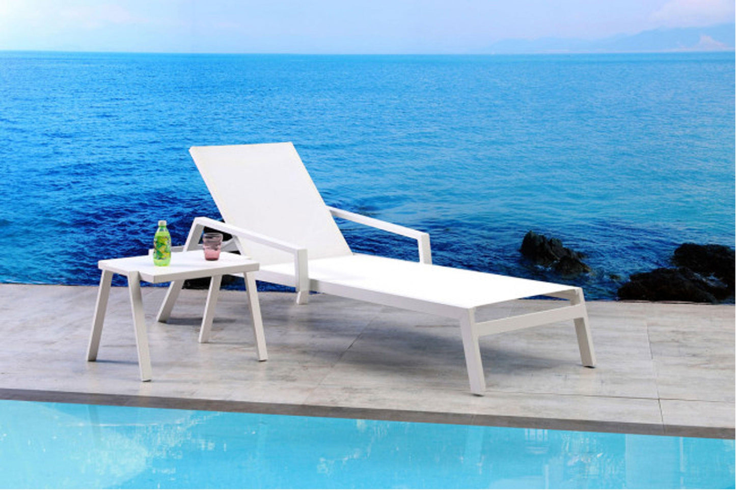 Mykonos Sling Chaise Lounger SKU: PJO-2401-WHT-CL - Venini Furniture