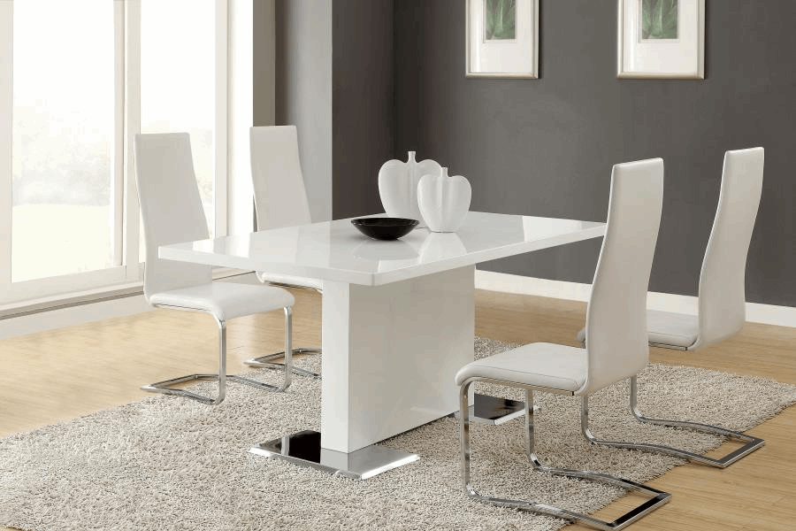 Anges 5-piece Dining Table Set White High Gloss and Grey 102310-S5G