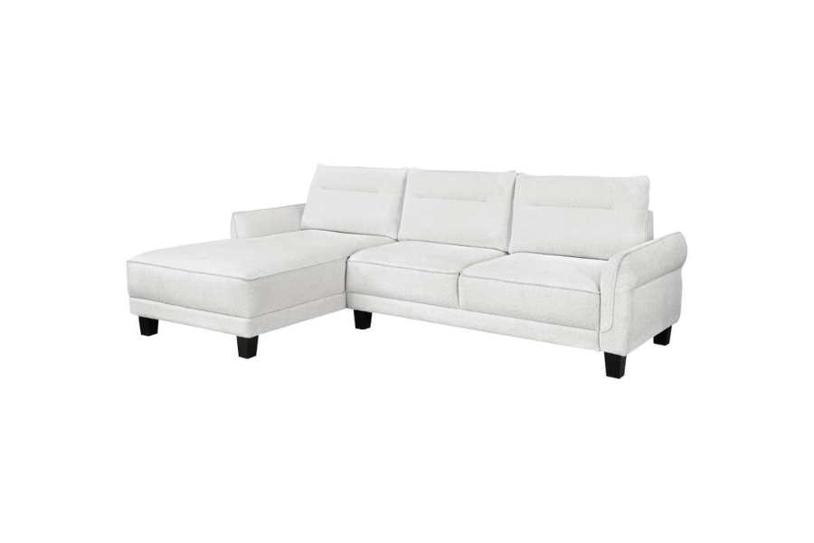 Sofá chaise longue con brazos curvos tapizado en gris Caspian 509540 