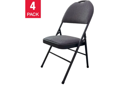 Maxchief Highback Upholstered Padded Folding Chair, 4-pack