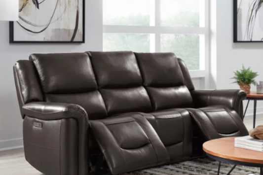Alba Leather Power Reclining Sofa with Power Headrests FLOOR MODEL