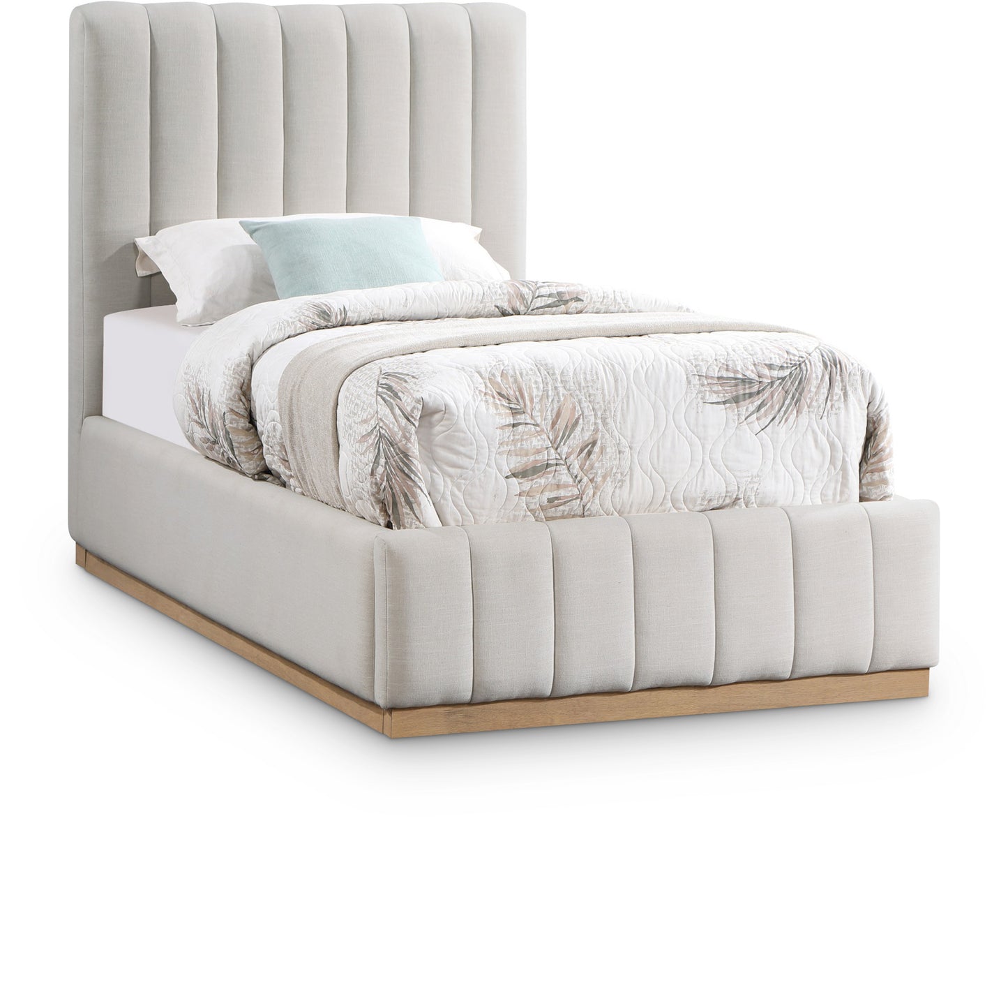 Cama de tela texturizada de lino Lucia SKU: LuciaCream-T