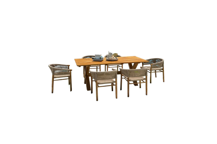 Juego de comedor de siete piezas Corsica SKU: PJO-3401-ACA-7DA