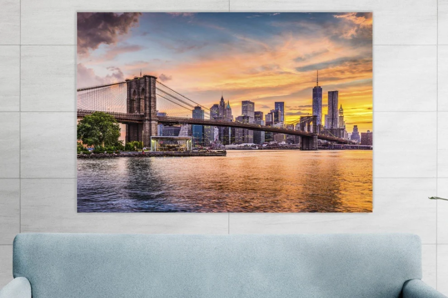 NC-17 BROOKLYN New York City Skyline Modern Wall Art TG