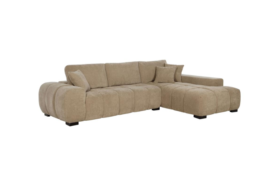 Octavia Upholstered Sectional Chaise Sofa Camel 509961