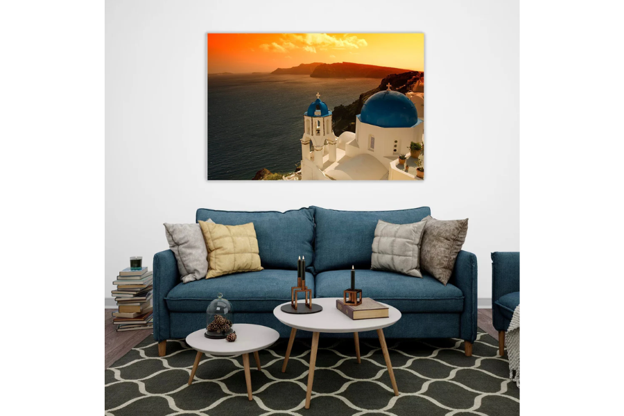 NC-24 GRECIAN Sunset on Santorini Island Modern Wall Art TG
