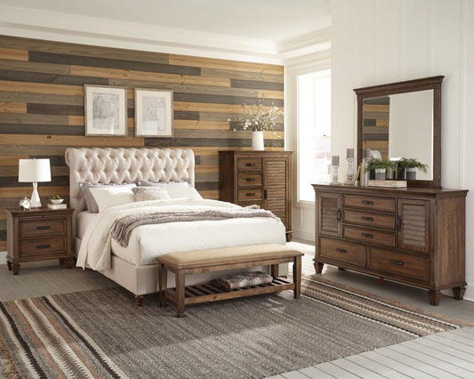 Devon Upholstered Queen Panel Bed Beige 300525Q