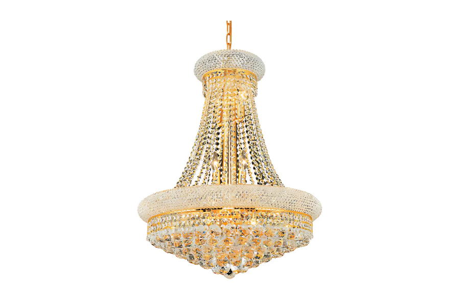 Primo 14 Light 24 inch Black and Clear Chandelier Ceiling Light