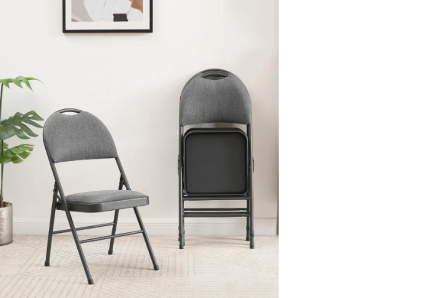 Maxchief Highback Upholstered Padded Folding Chair, 4-pack