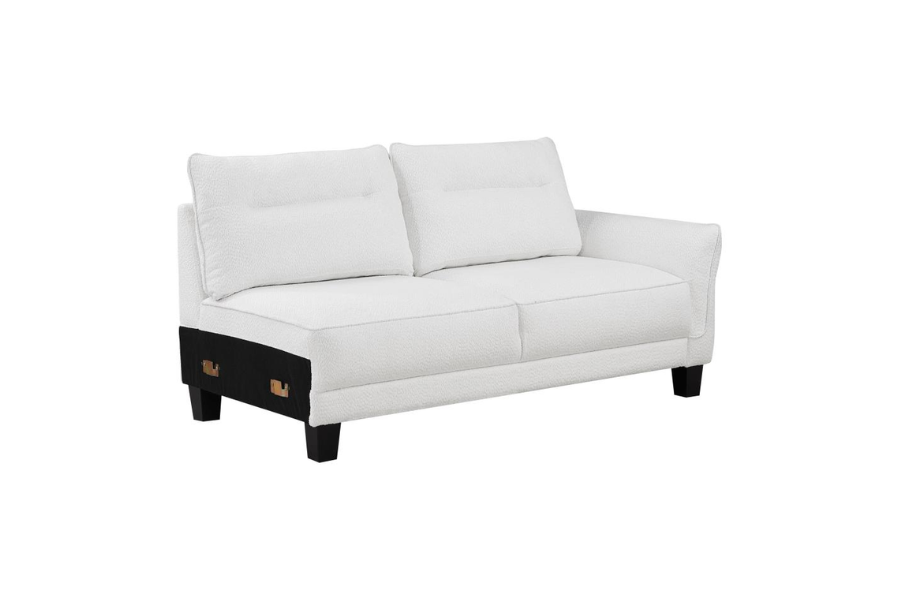 Sofá chaise longue con brazos curvos tapizado en gris Caspian 509540 