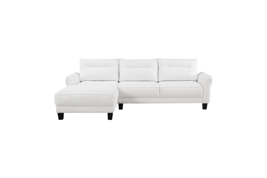 Sofá chaise longue con brazos curvos tapizado en gris Caspian 509540 