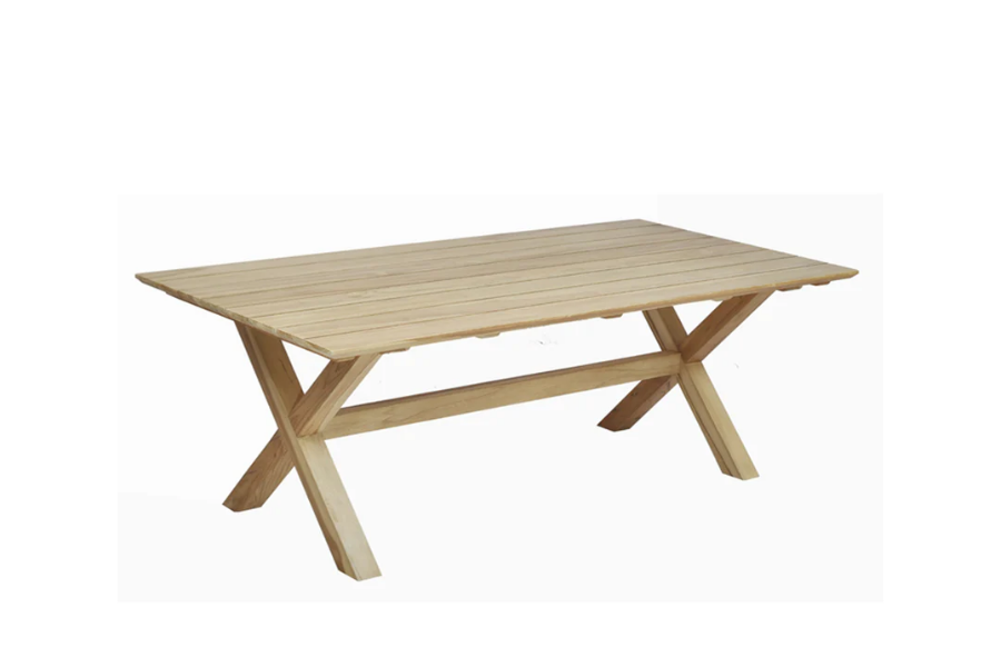 Panama Jack Bali Teak 7-Piece Rectangular Dining Table with Cushions SKU: PJO-3601-NAT-7DA-CUSH