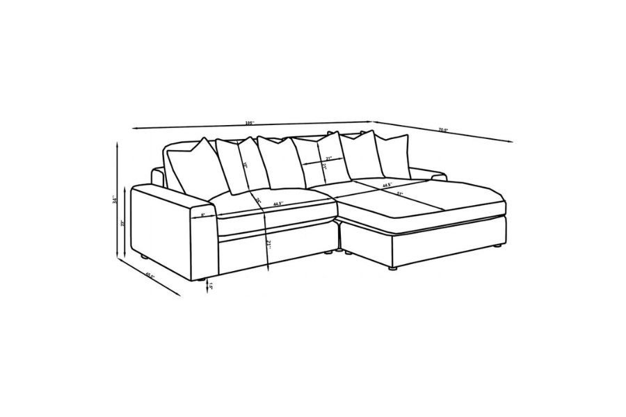 Blaine Upholstered Reversible Chaise Sectional Sofa Sand 509899