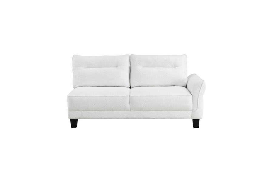 Sofá chaise longue con brazos curvos tapizado en gris Caspian 509540 