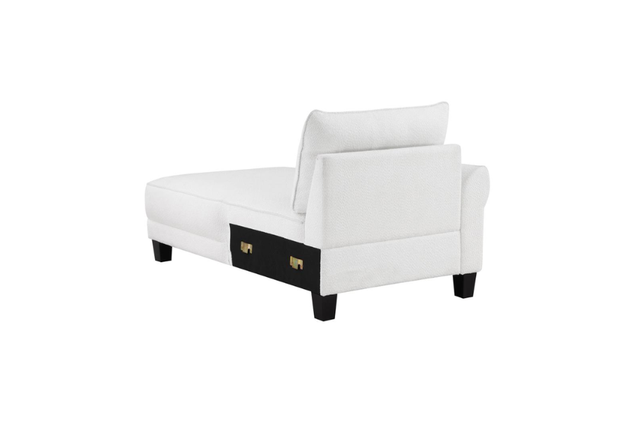Sofá chaise longue con brazos curvos tapizado en gris Caspian 509540 