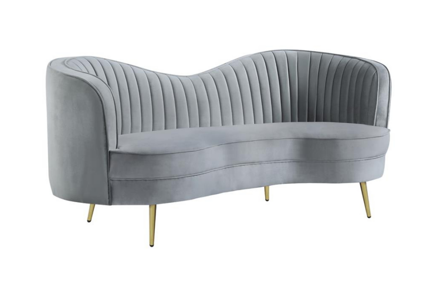 Sophia 3-piece Upholstered Channel Tufted Sofa Set Grey 506864-S3